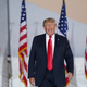 PERRY, GA - SEPTEMBER 25: Former US President Donald Trump greets the crowd at a rally on September 25, 2021, in Perry, Georgia.